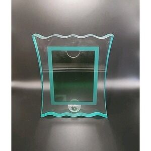 Scalloped 7.25" X 6" Green Acrylic Table Top Picture Frame Holds 5" X 4" Picture